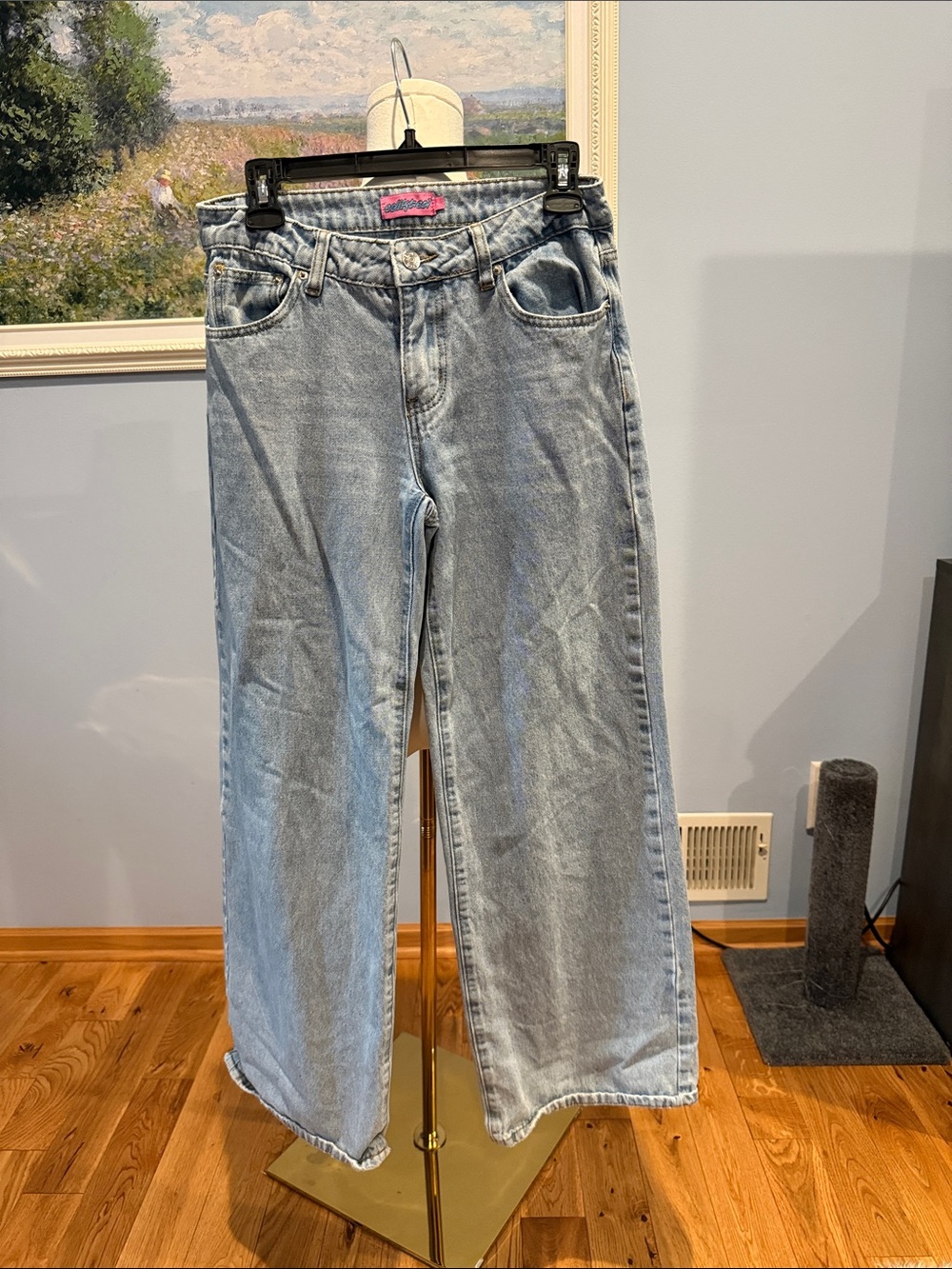 Edikted Light Blue Wide-Leg Jeans
